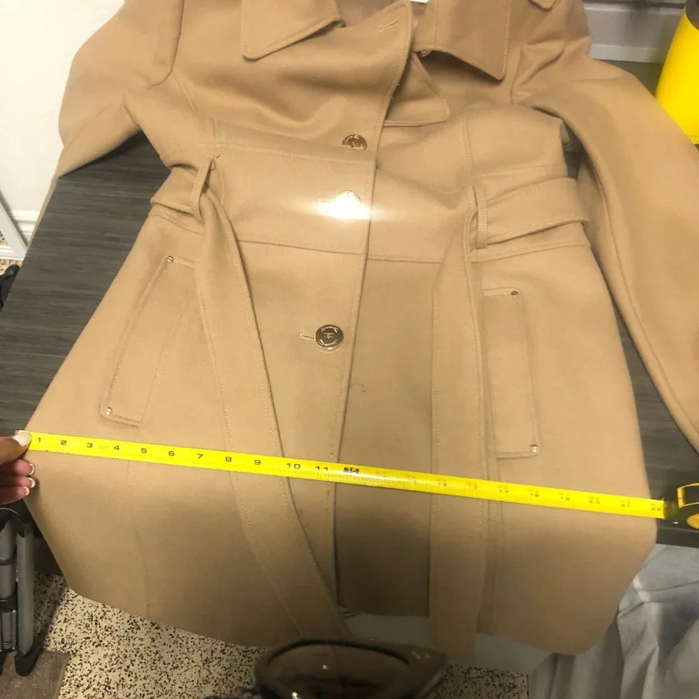 Kenneth Cole Camel Trench Coat (Size 16 FITS Size 14 - Picture 8 of 8